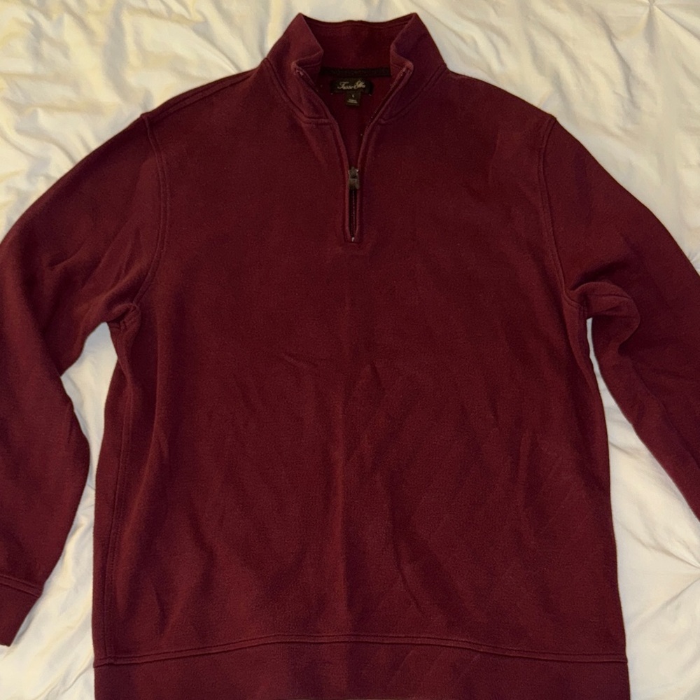 Tasso Elba Men's Maroon Zip-Up Sweater